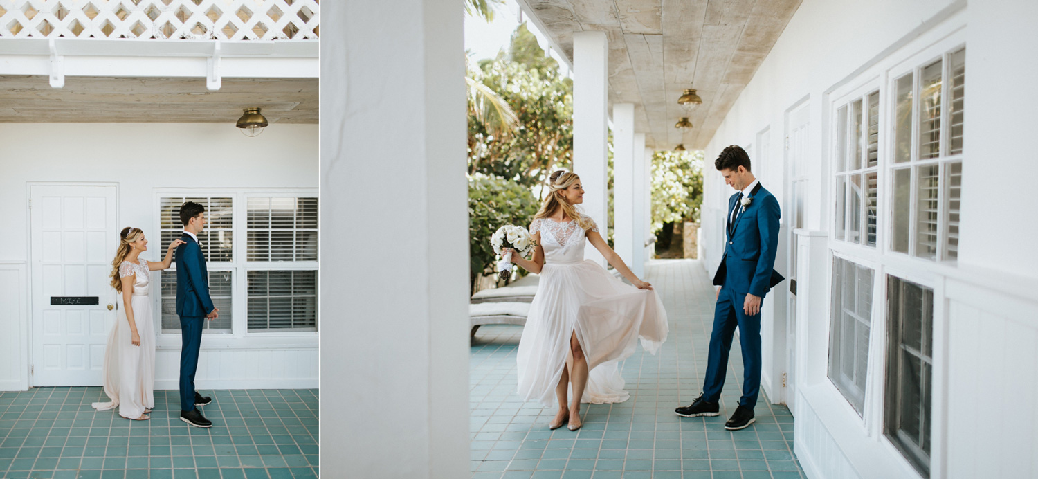 Ocean View Club Wedding, bride and groom portraits