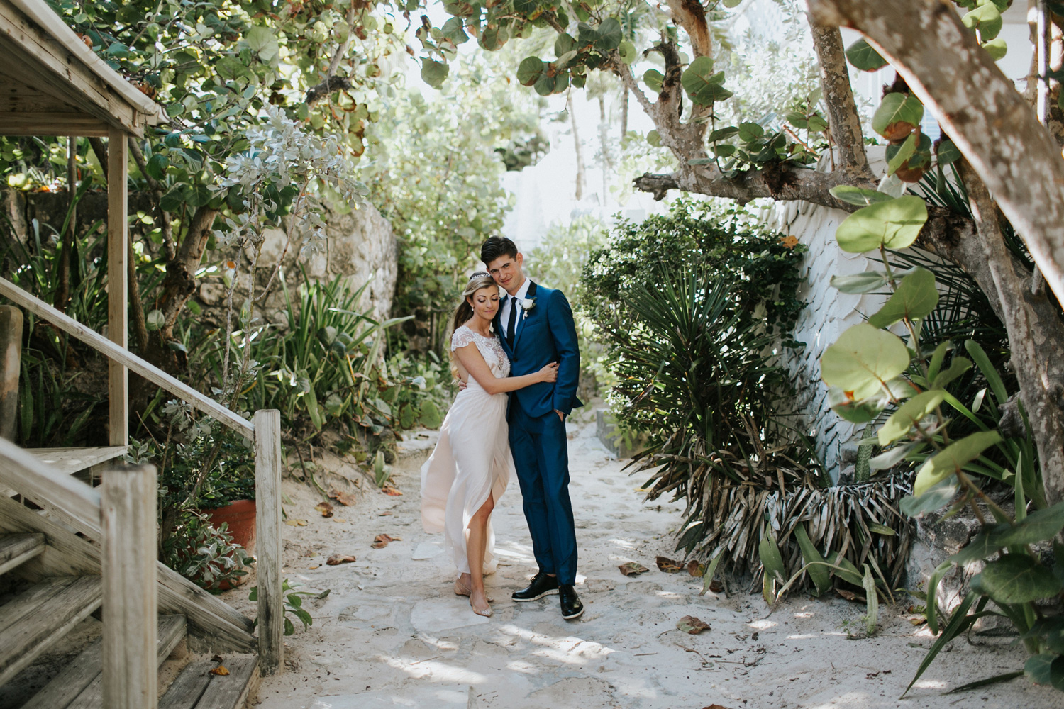 Ocean View Club Wedding, bride and groom portraits
