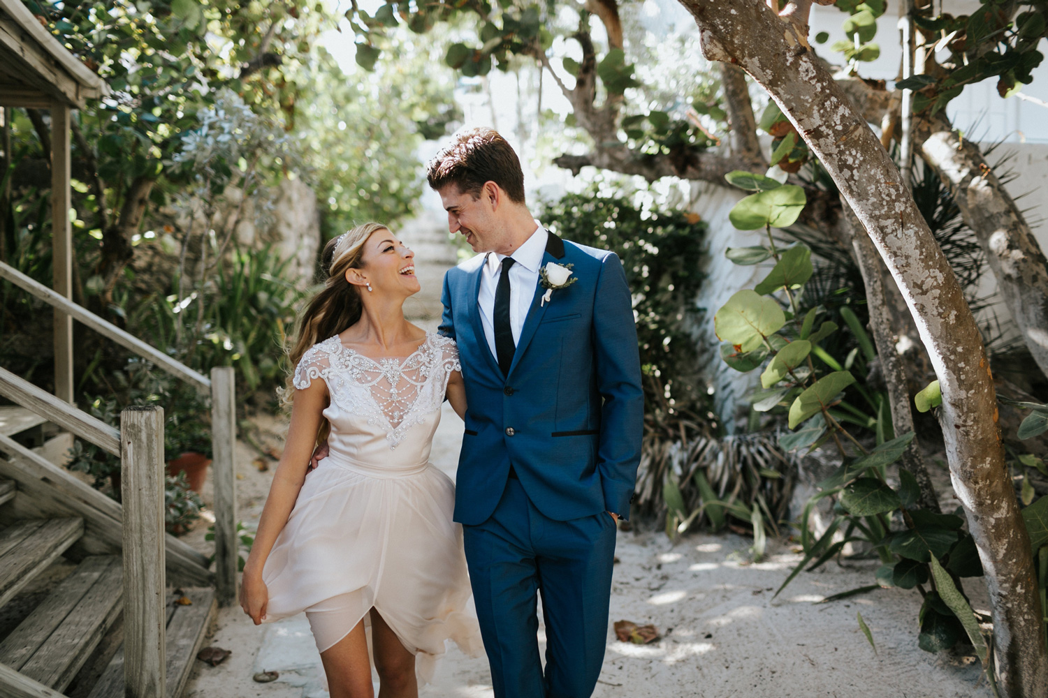 Ocean View Club Wedding, bride and groom portraits