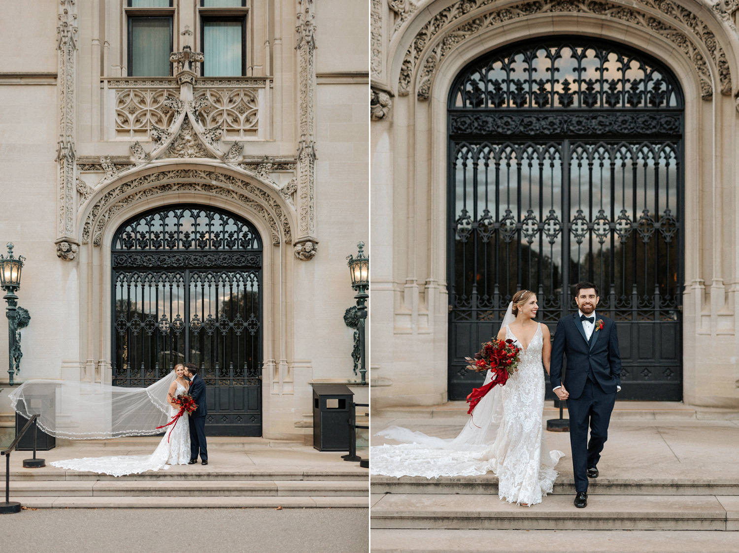 Biltmore Estate bride and groom portraits
